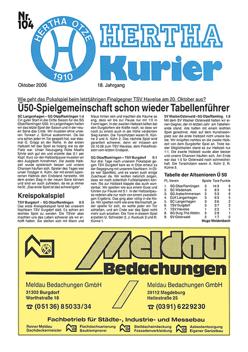 Titelseite Hertha Kurier 104