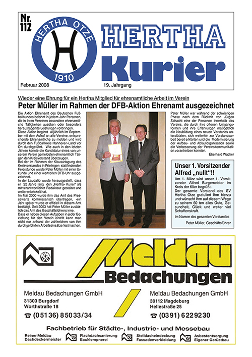 Titelseite Hertha Kurier 112