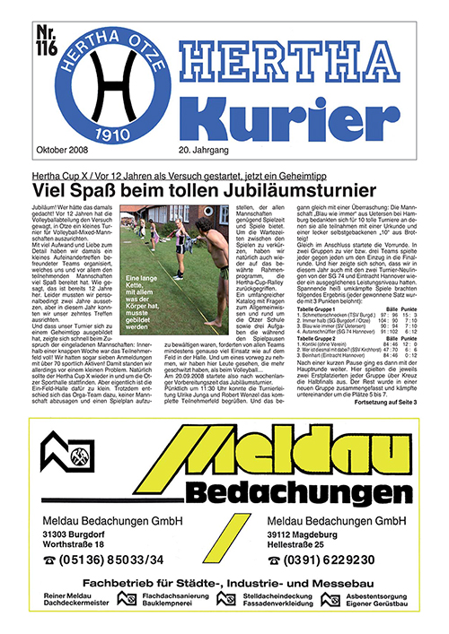 Titelseite Hertha Kurier 116