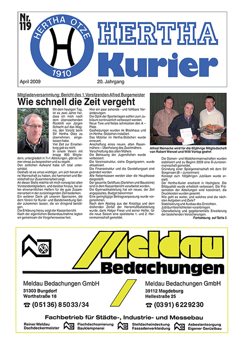 Titelseite Hertha Kurier 119