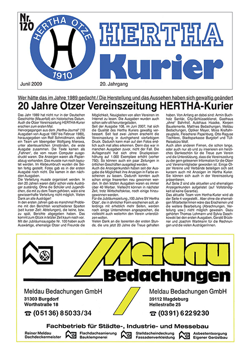 Titelseite Hertha Kurier 120