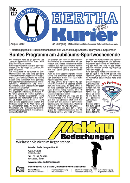 Titelseite Hertha Kurier 127