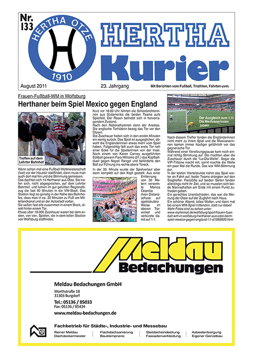Titelseite Hertha Kurier 133