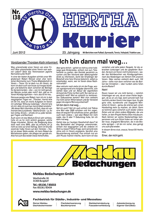 Titelseite Hertha Kurier 138