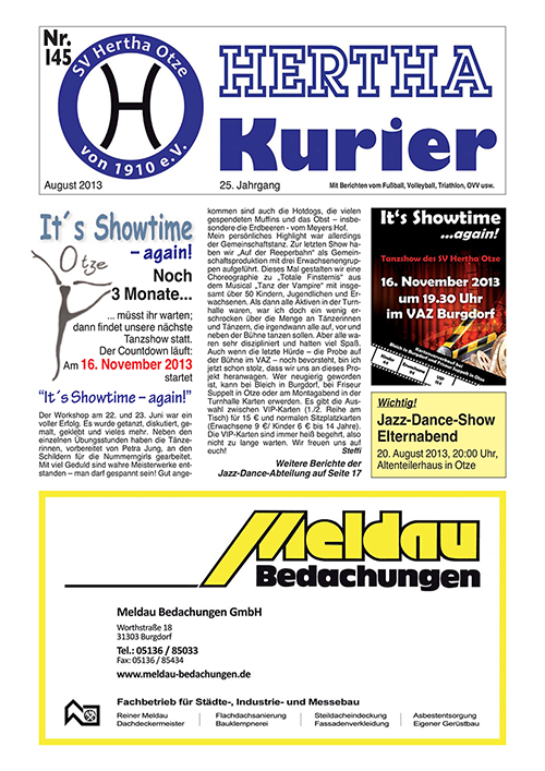 Titelseite Hertha Kurier 145