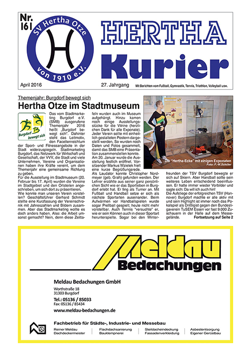 Titelseite Hertha Kurier 161