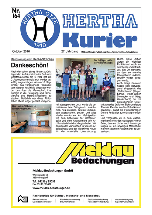 Titelseite Hertha Kurier 164