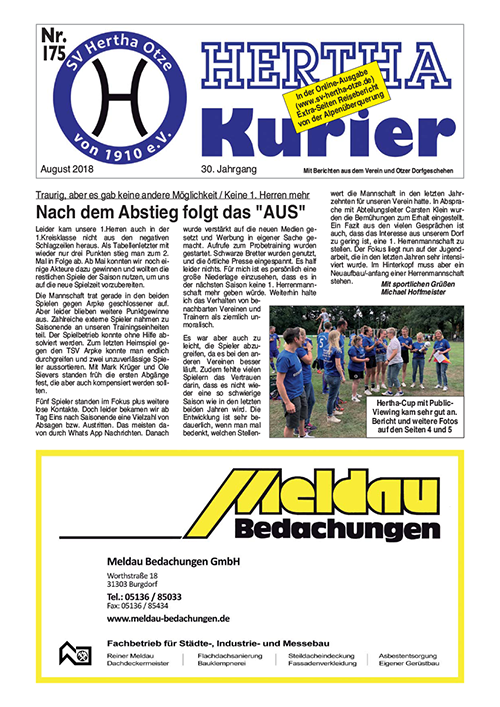 Titelseite Hertha Kurier 175