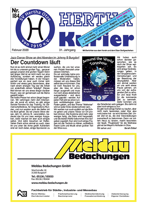 Titelseite Hertha Kurier 184