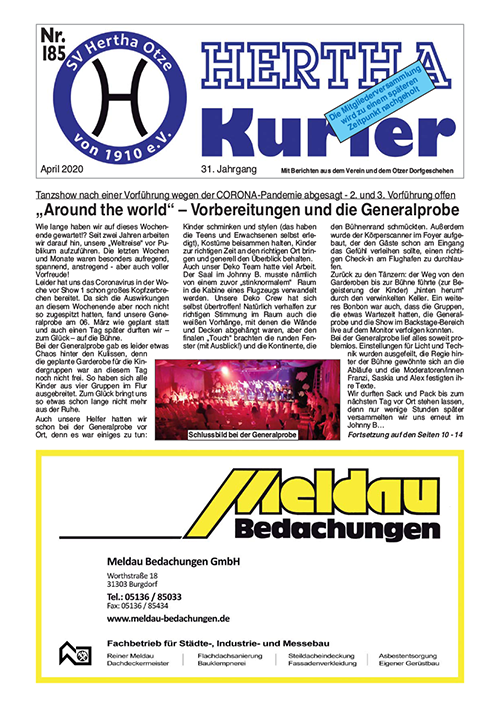 Titelseite Hertha Kurier 185
