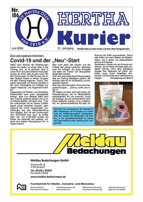 Titelseite Hertha Kurier 186
