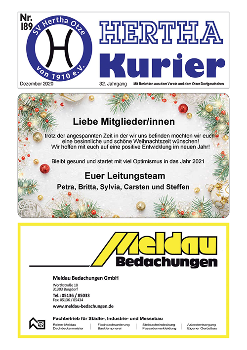 Titelseite Hertha Kurier 189