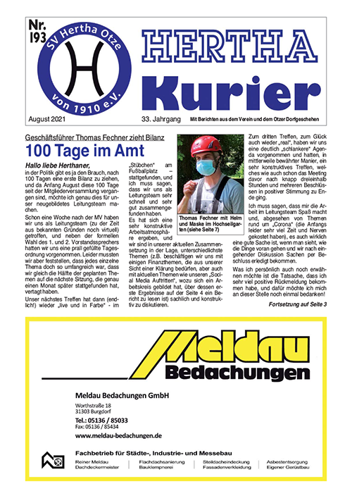 Titelseite Hertha Kurier 193