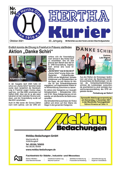 Titelseite Hertha Kurier 194