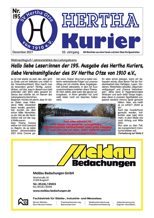 Titelseite Hertha Kurier 195