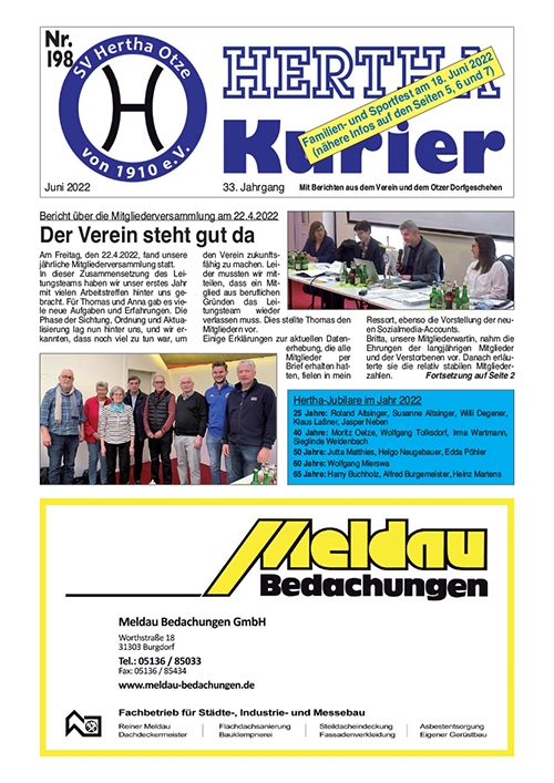 Titelseite Hertha Kurier 198