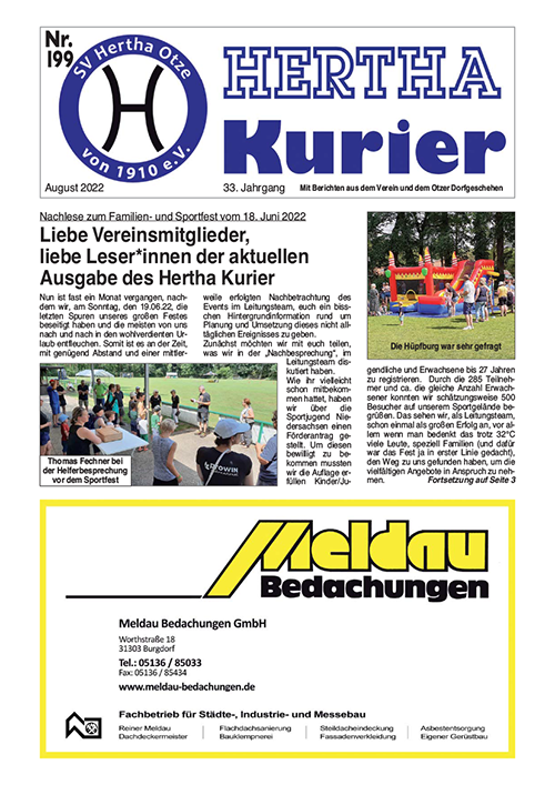 Titelseite Hertha Kurier 199