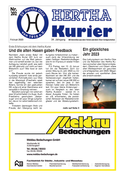 Titelseite Hertha Kurier 202