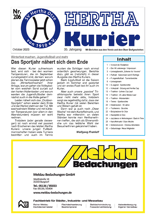 Titelseite Hertha Kurier 206