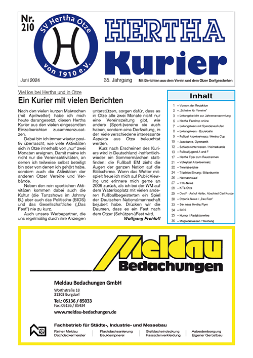 Titelseite Hertha Kurier 210