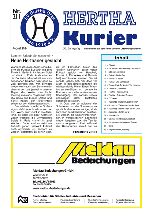 Titelseite Hertha Kurier 211
