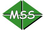 Logo von MSS MediaService Steinecke: grünes vierteiliges Diamantsymbol mit weißer Schrift „MSS“