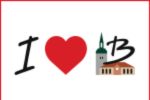 I‑Herz‑Burgdorf-Logo mit Schriftzug „I“, rotem Herzsymbol, stilisierter Kirche und Buchstabe „B“